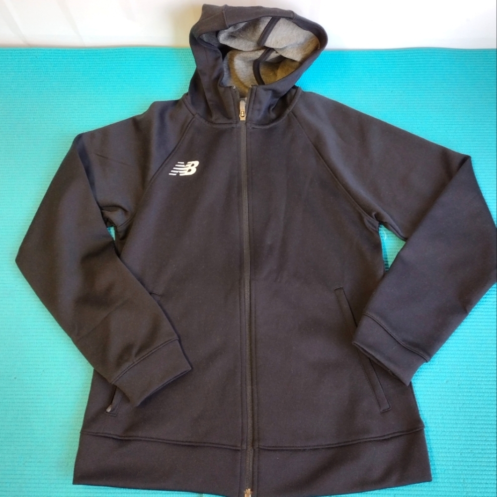 New Balance Womens Full Zip Hoodie Hoody Sweatshirt Black - XS